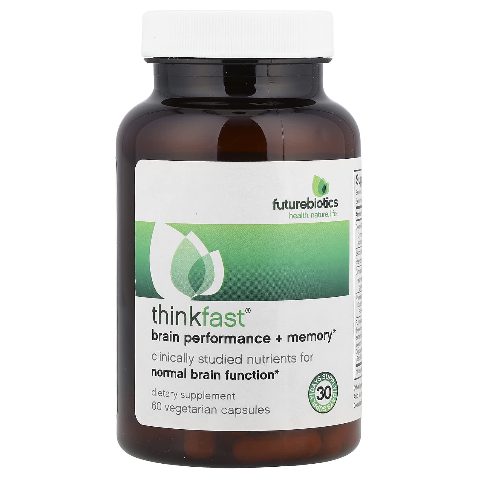 ThinkFast®, Производительность мозга + Память, 60 вегетарианских капсул