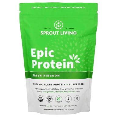 Растительный протеин Sprout Living Epic Protein® Organic Superfoods Green Kingdom, 456 г