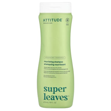 Масло виноградных косточек ATTITUDE Super Leaves™ Nourishing Shampoo, вкус Grape Seed Oil & Olive Leaves, 473 мл