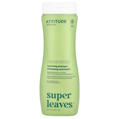 Фото товара: Масло виноградных косточек ATTITUDE Super Leaves™ Nourishing Shampoo, аромат «Grape Seed Oil & Olive Leaves», 473 мл