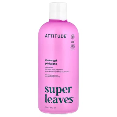Гель для душа ATTITUDE Super Leaves®, вкус Coconut & Wild Berries, 473 мл