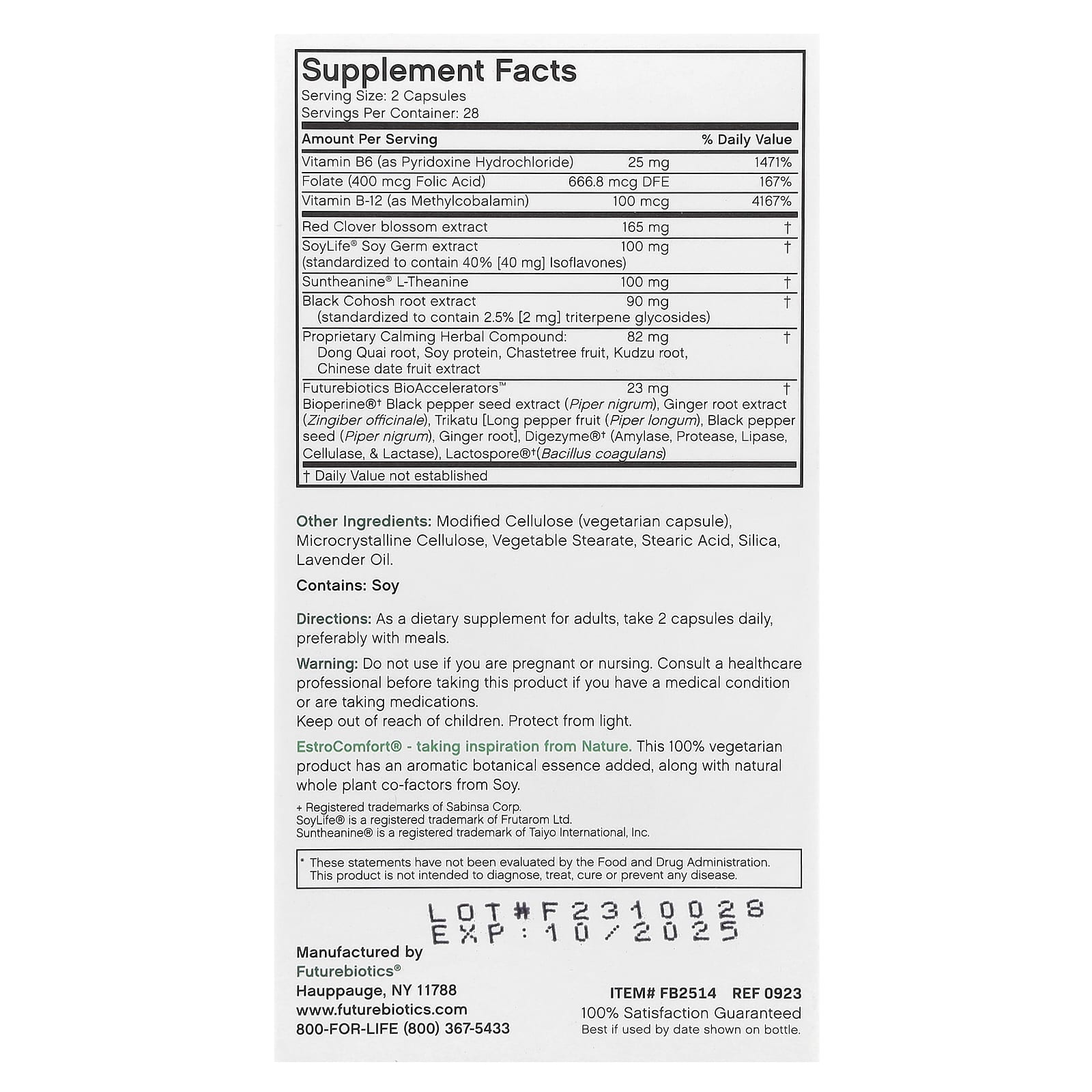 Комплекс Futurebiotics EstroComfort® Menopausal Balancing, 56 растительных капсул — фото 3