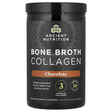 Шоколад Ancient Nutrition Bone Broth Collagen, вкус Chocolate, 528 г, 1.