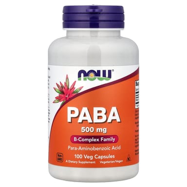 ПАБК NOW Foods, 500 мг, 100 растительных капсул
