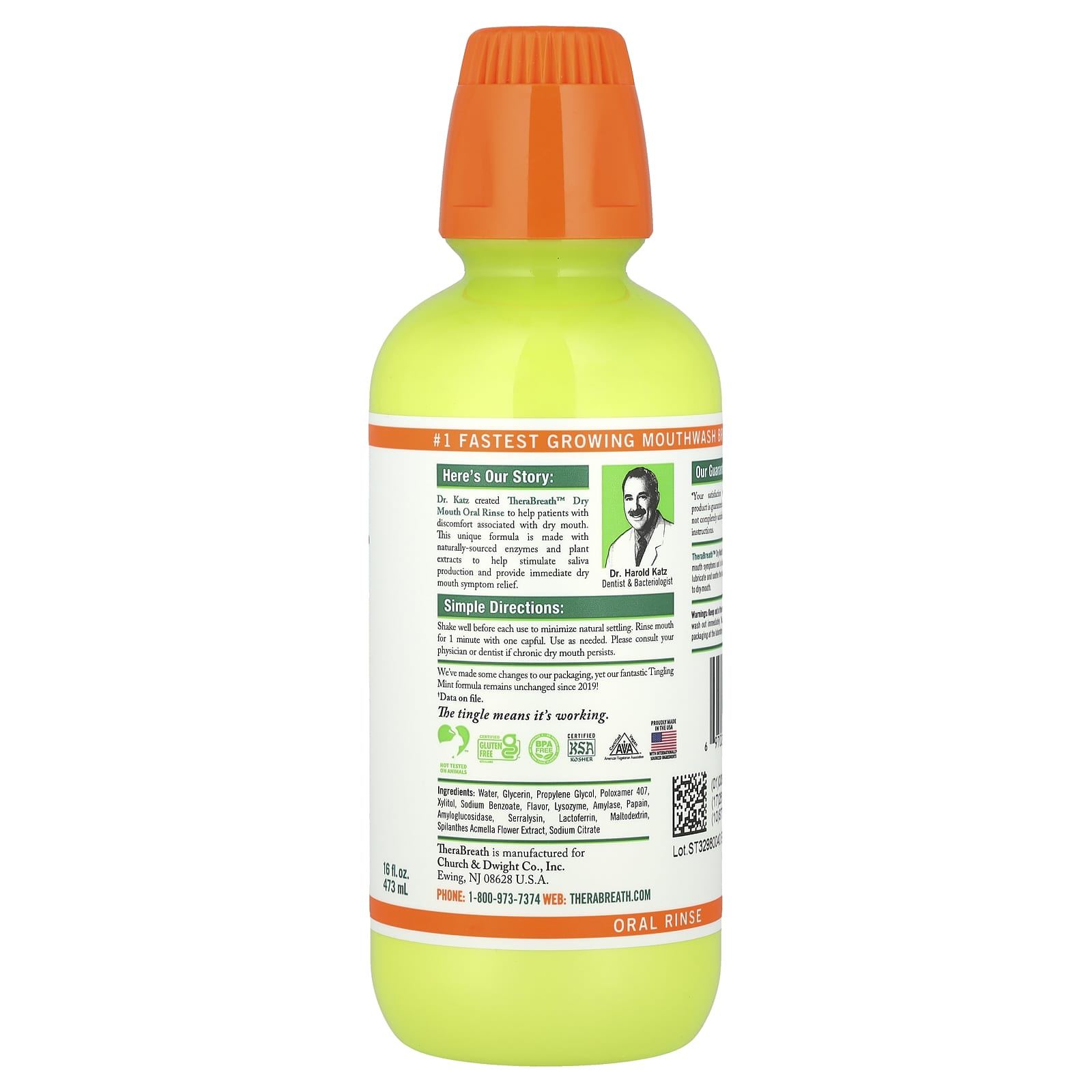 Полоскание для рта TheraBreath, 473 мл (16 fl oz), мятное с tingling эффектом — фото 2