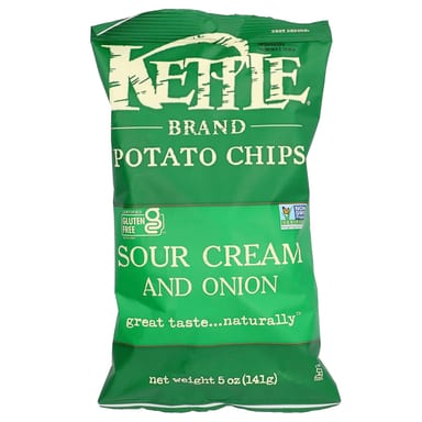 Чипсы Kettle Foods Potato Sour Cream And Onion, 141 г, крем