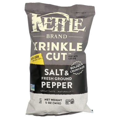 Чипсы Kettle Foods Krinkle Cut Potato Salt & Fresh Ground Pepper, 141 г