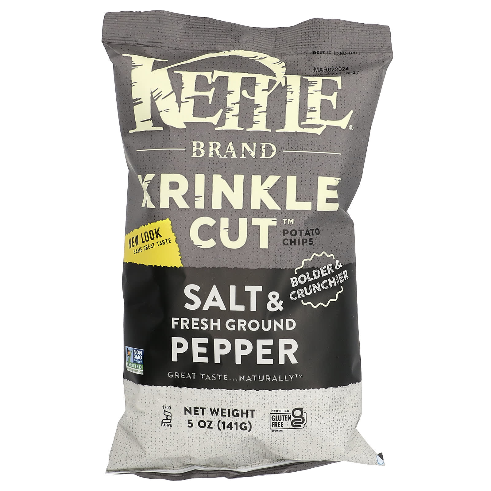 Чипсы Kettle Foods Krinkle Cut Potato Salt & Fresh Ground Pepper, 141 г