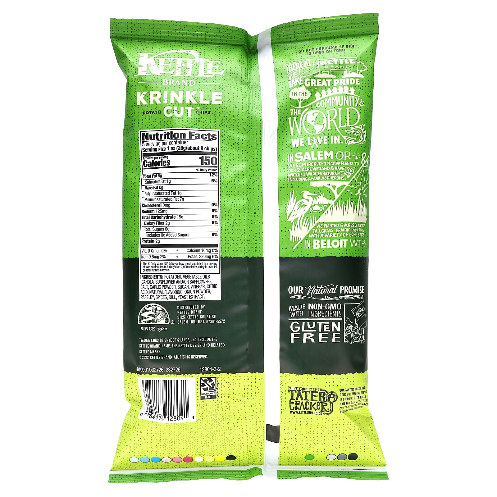 Чипсы Kettle Foods Krinkle Cut Potato Dill Pickle, 141 г — фото 2