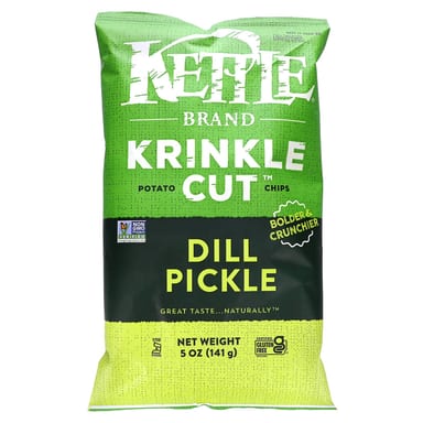 Чипсы Kettle Foods Krinkle Cut Potato Dill Pickle, 141 г