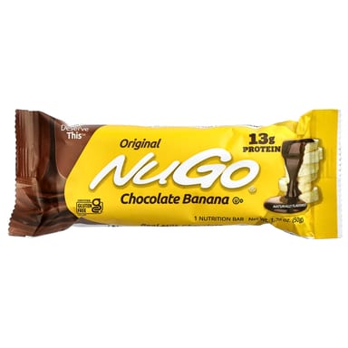 Шоколад NuGo Nutrition Protein Bars, вкус Chocolate Banana, 50 г, 15 шт., батончик