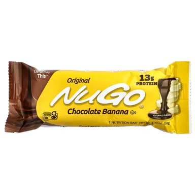 Фото товара: Шоколад NuGo Nutrition Protein Bars, Chocolate Banana, 50 г, 15 шт., батончик