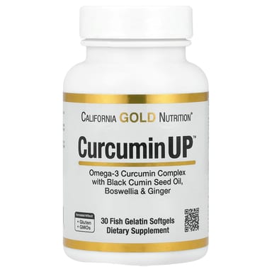 Босвеллия California Gold Nutrition CurcuminUP™ with Omega-3 Curcumin Complex Black Cumin Seed Oil and Ginger 30 Fish Gelatin, мягкие капсулы