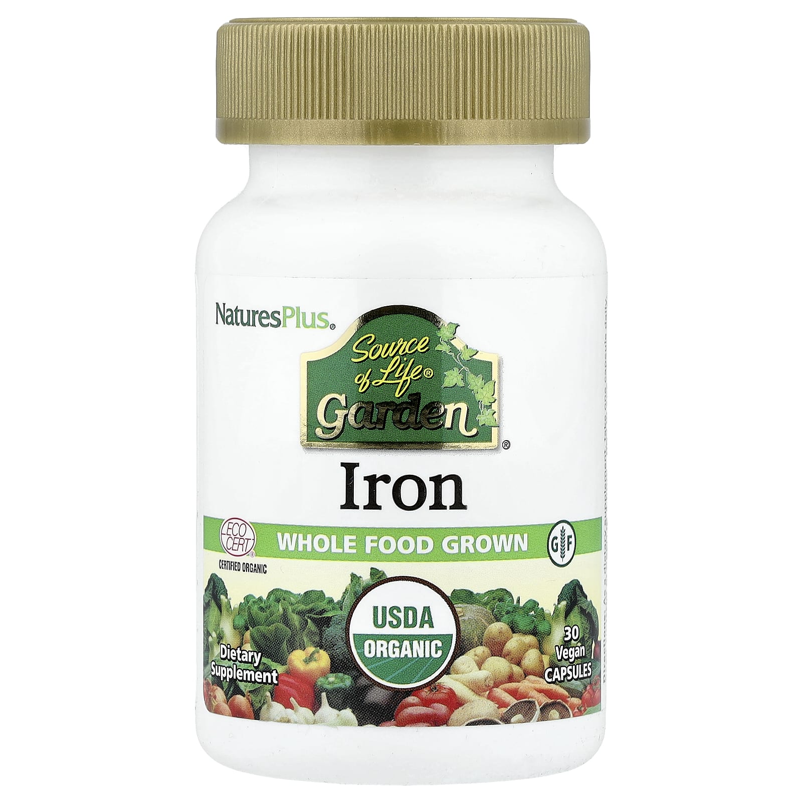 Железо NaturesPlus Source of Life Garden®, 18 мг, 30 растительных капсул