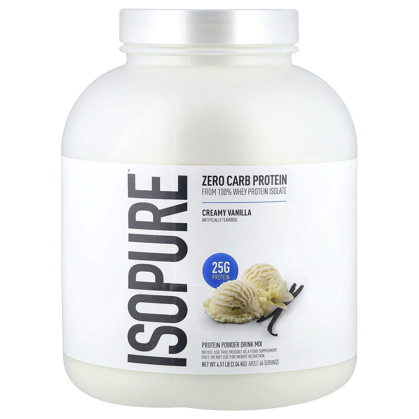 Протеиновый порошок Isopure Zero Carb, вкус Creamy Vanilla, 2.04 кг