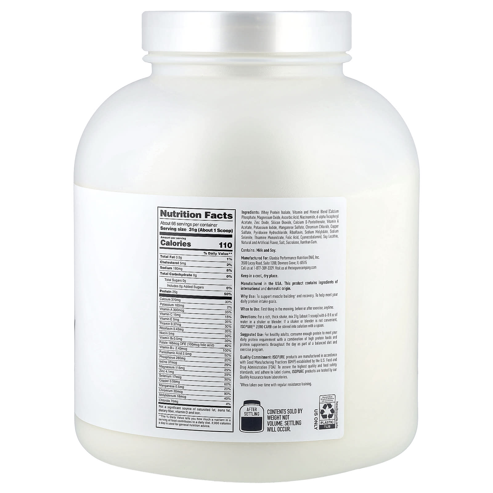 Протеиновый порошок Isopure Zero Carb, вкус Creamy Vanilla, 2.04 кг — фото 2