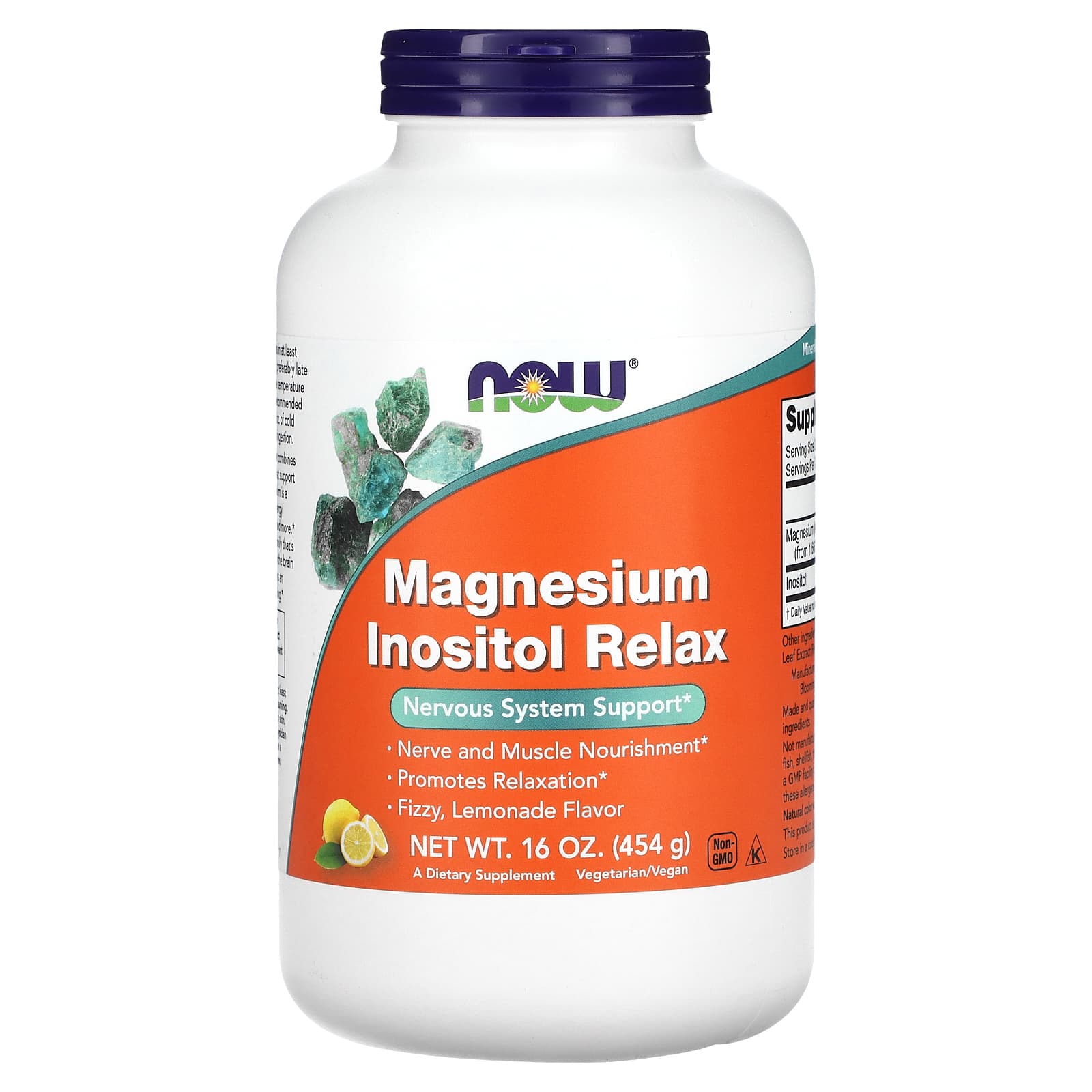 Магний NOW Foods Inositol Relax, вкус Lemonade, 454 г