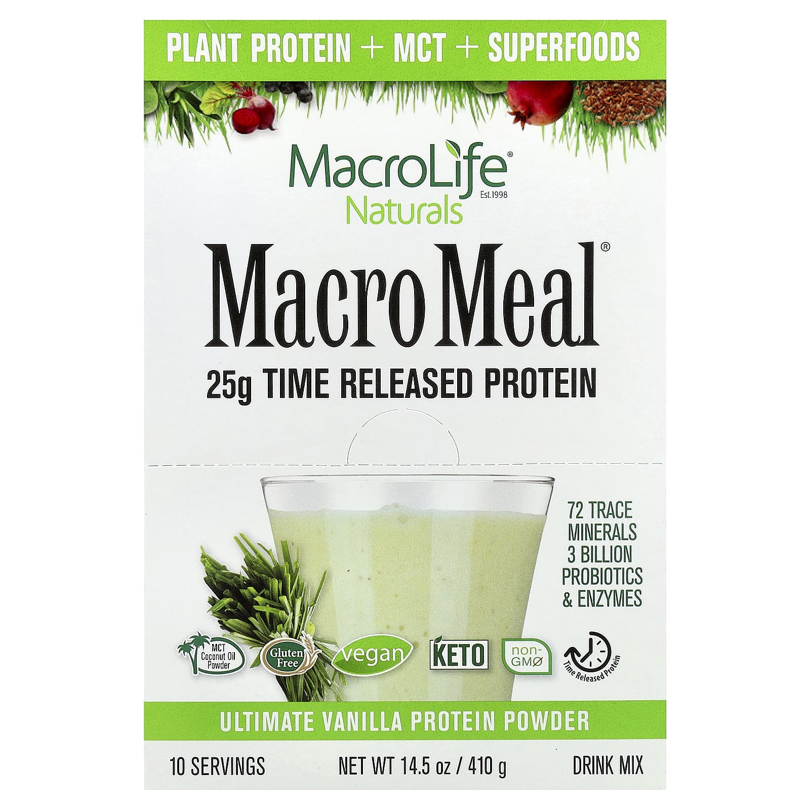 Протеиновый порошок Macrolife Naturals Macro Meal® Ultimate Vanilla, оттенок 10 Packets, 41 г, саше — фото 2