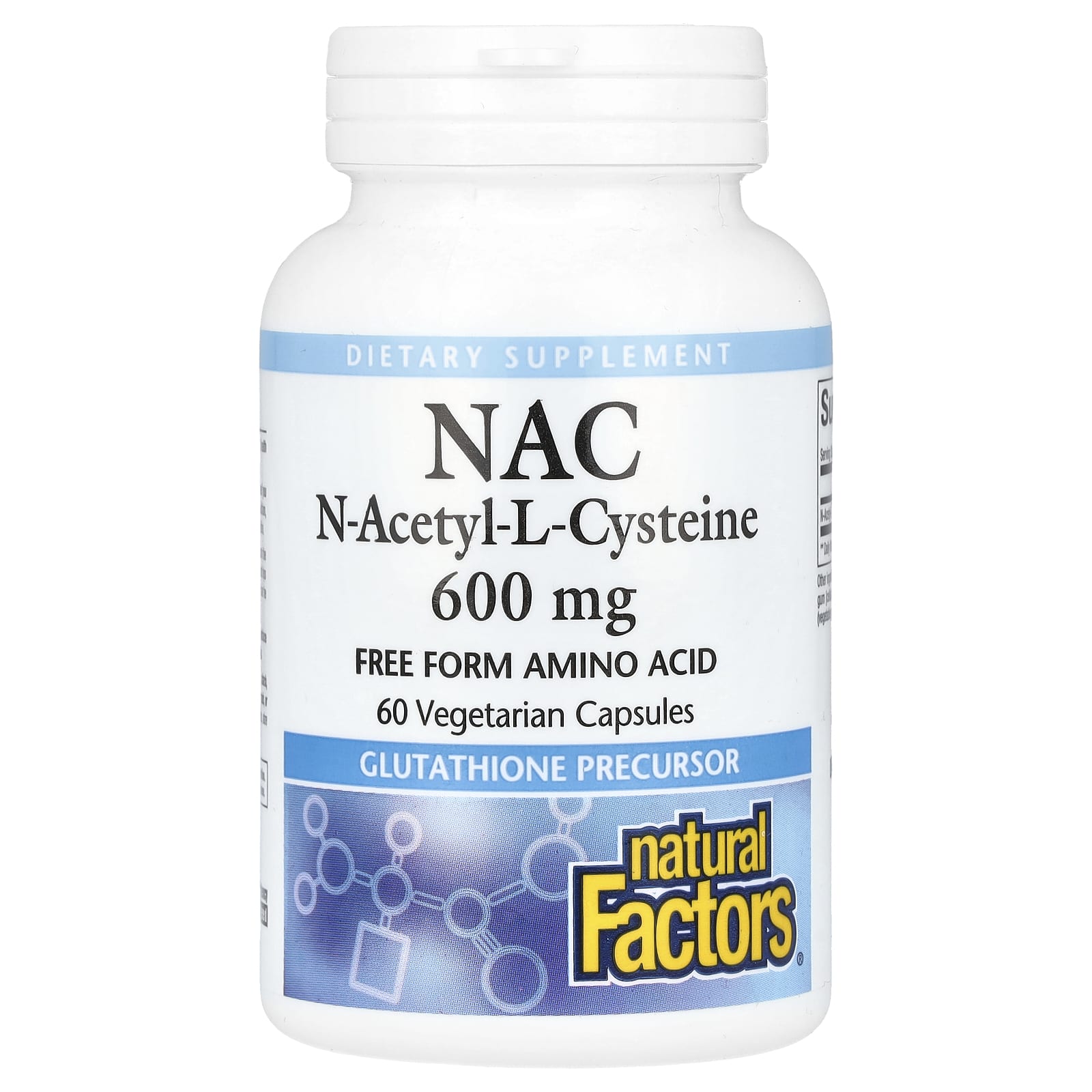 NAC Natural Factors N-Acetyl-L-Cysteine, 600 мг, 60 растительных капсул
