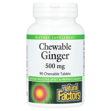 Имбирь Natural Factors Chewable, 500 мг, 90 жевательных таблеток
