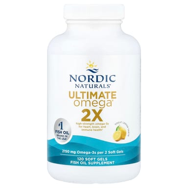 Омега-3 Ultimate Omega Nordic Naturals® 2X, вкус Lemon, 1075 мг, 120 мягких капсул