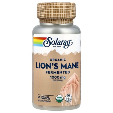 Ежовик гребенчатый Solaray Organic, оттенок Fermented, 500 мг, капсулы