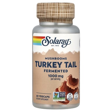 Трутовик разноцветный Solaray Fermented Mushrooms, 500 мг, 60 растительных капсул