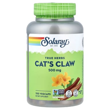 Кошачий коготь Solaray True Herbs, 500 мг, 100 растительных капсул