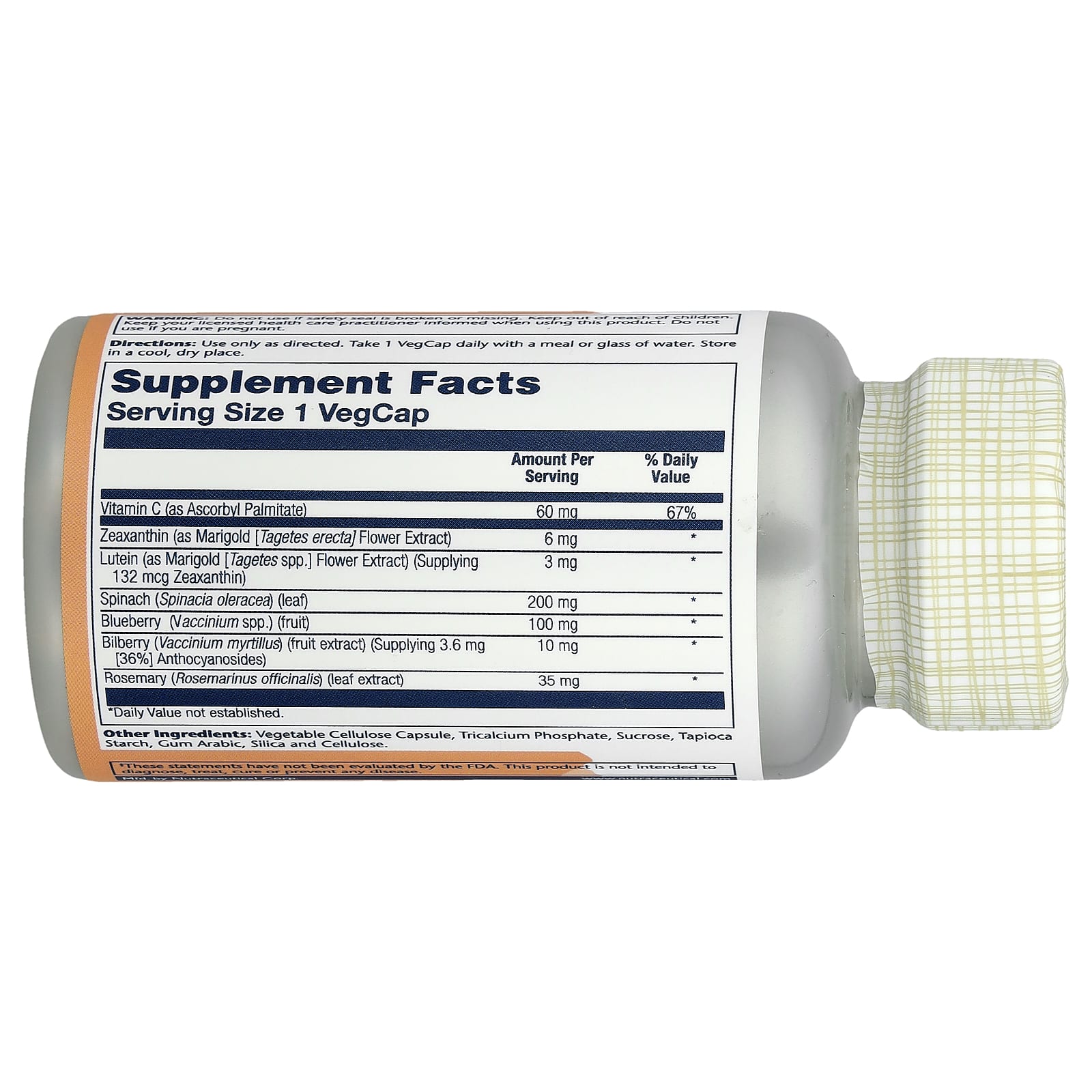 Зеаксантин Solaray Ultra™ Eye Health Formula Lutein, 30 растительных капсул — фото 2