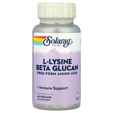 L-лизин Solaray L-Lysine Beta Glucan, 60 растительных капсул