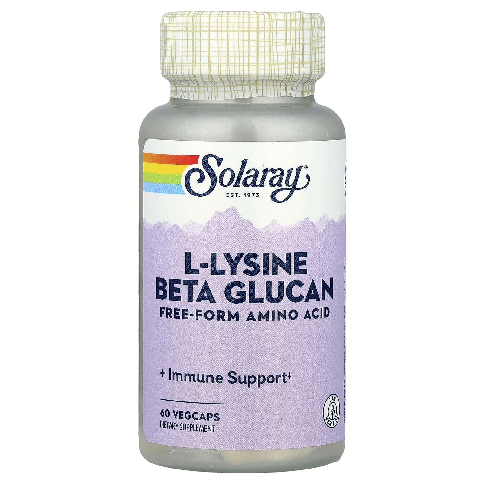 L-лизин Solaray L-Lysine Beta Glucan, 60 растительных капсул