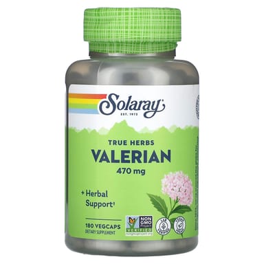 Корень валерианы Solaray True Herbs, 470 мг, 180 растительных капсул