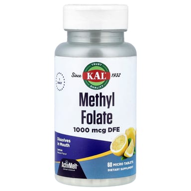Фолат KAL Methyl DFE 60 Micro Tablets, вкус Lemon, 1000 мкг, таблетки