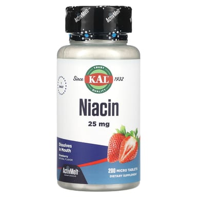 Ниацин KAL 200 Micro Tablets, вкус Strawberry, 25 мг, таблетки