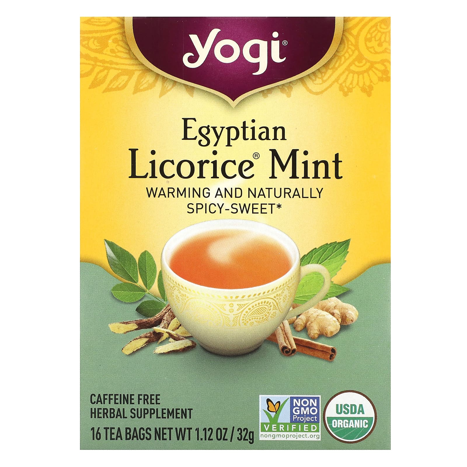 Чайные пакетики Yogi Tea Egyptian Licorice® Mint 16, без кофеина, 32 г