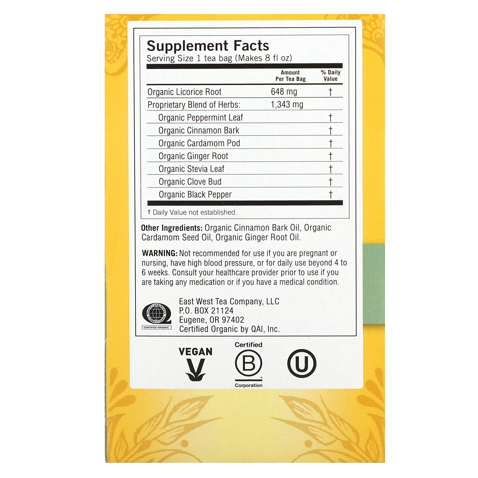Чайные пакетики Yogi Tea Egyptian Licorice® Mint 16, без кофеина, 32 г — фото 3