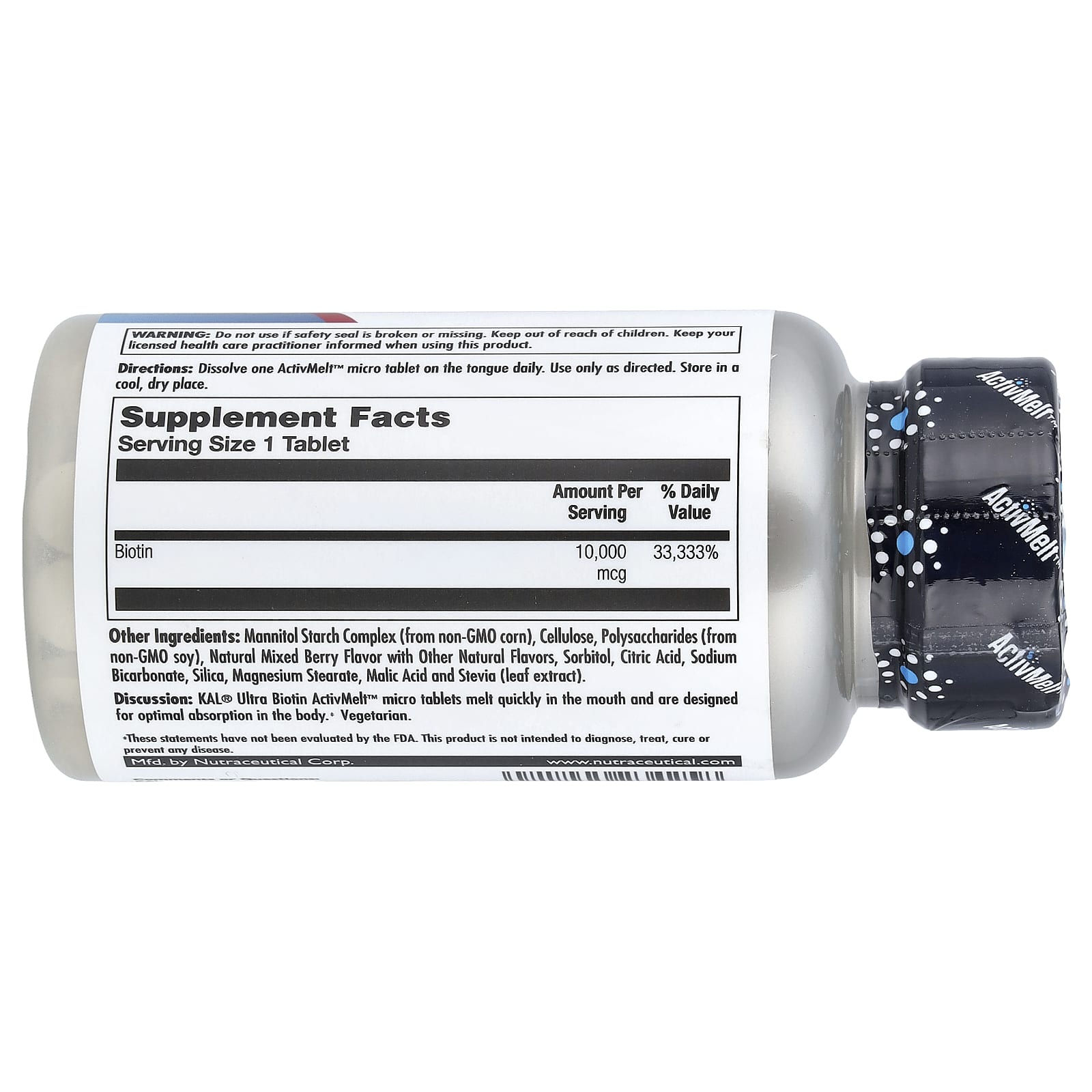 Биотин KAL Ultra ActivMelt™ 60 Micro Tablets, вкус Mixed Berry, 10000 мкг, таблетки — фото 2