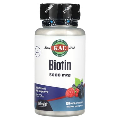 Биотин KAL 100 Micro Tablets, вкус Mixed Berry, 5000 мкг, таблетки
