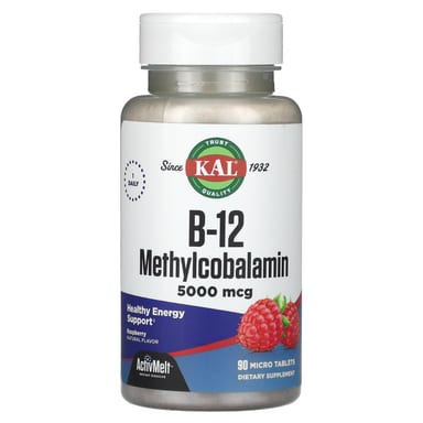 Метил B12 KAL 90 Micro Tablets, вкус Raspberry, 5000 мкг, таблетки