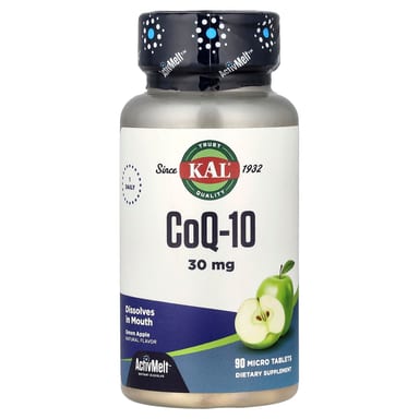 Коэнзим Q10 KAL 90 Micro Tablets, вкус Green Apple, 30 мг, таблетки