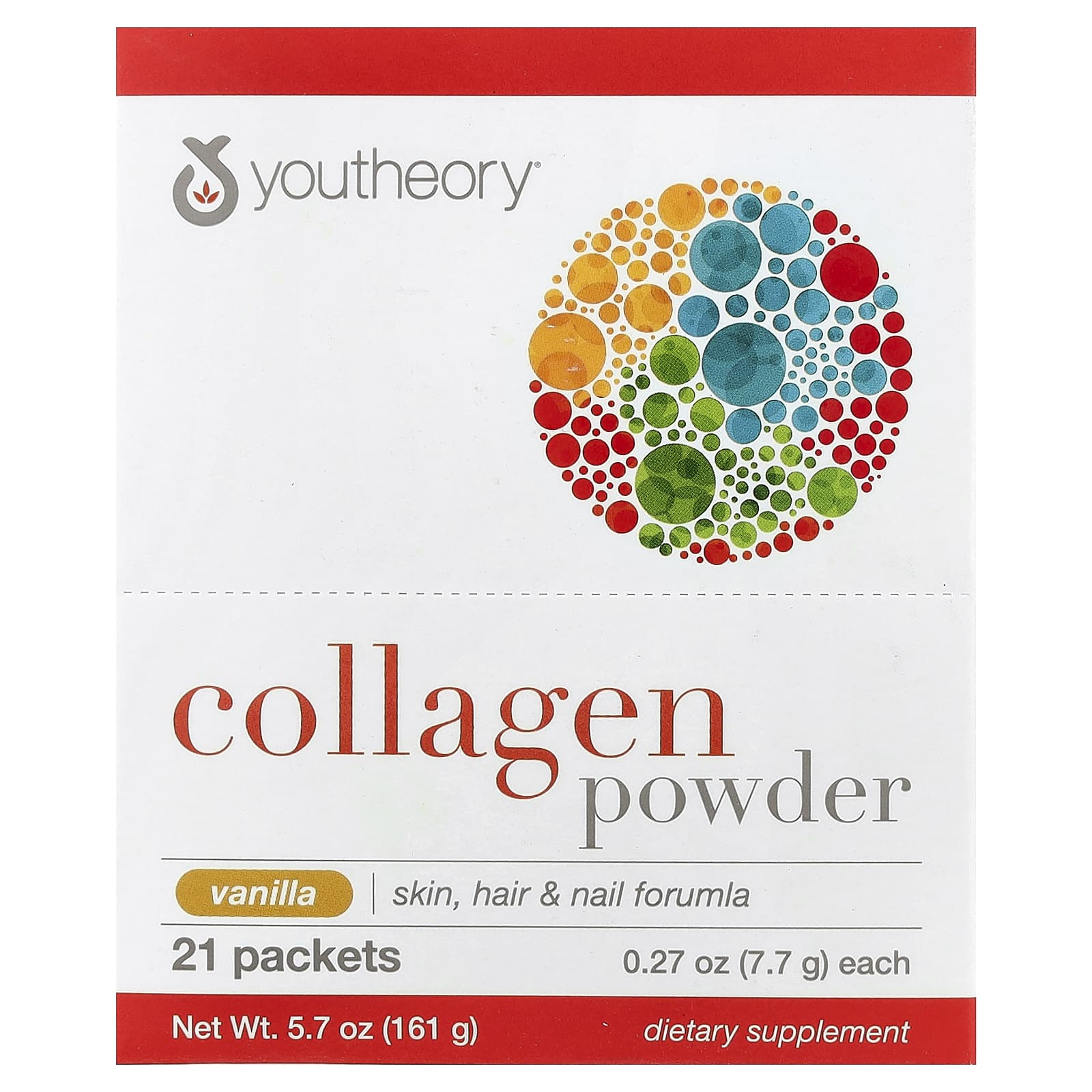 Коллаген Youtheory Powder Vanilla, оттенок 21 Packets, 7.7 г, саше — фото 2