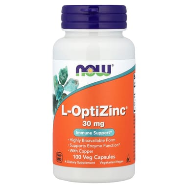 Цинк L-OptiZinc NOW Foods L-OptiZinc®, 100 растительных капсул