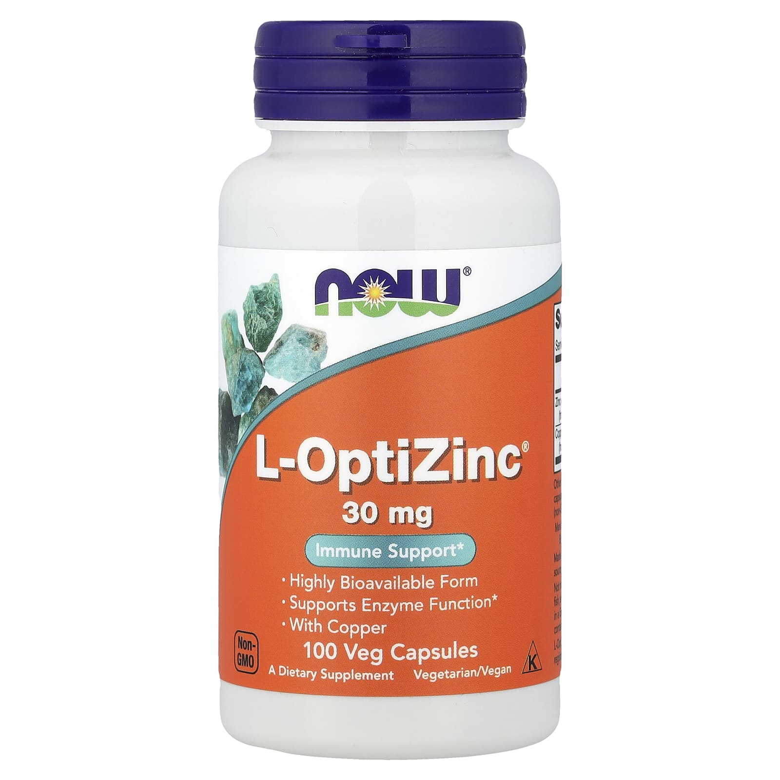 Цинк L-OptiZinc NOW Foods L-OptiZinc®, 100 растительных капсул
