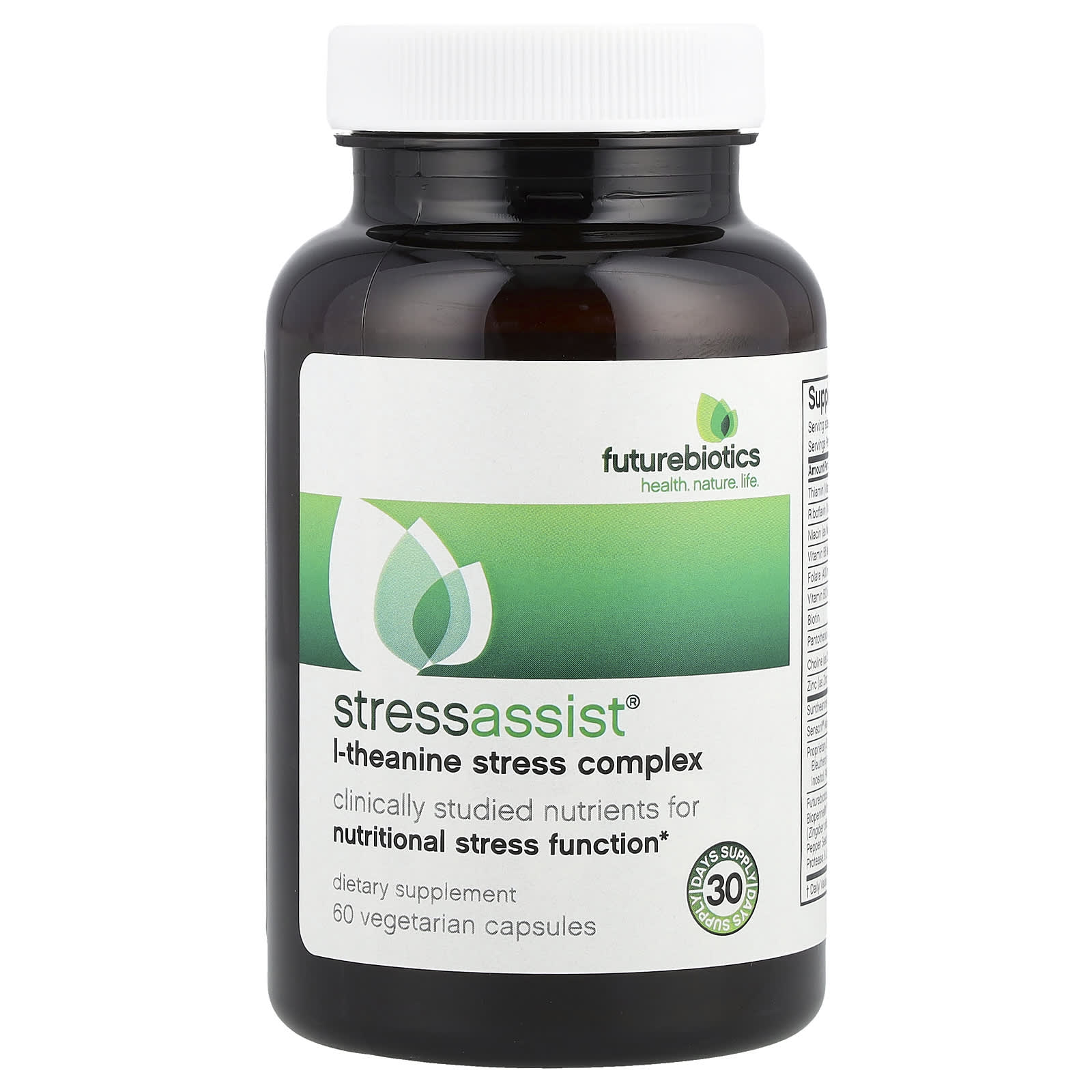 L-теанин Futurebiotics Stressassist® L-Theanine Stress Complex, 60 растительных капсул