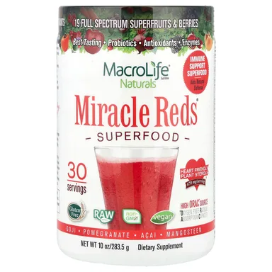 Фото товара: Гранат Macrolife Naturals Miracle Reds® Superfood Goji Acai, мангостин, 283.5 г