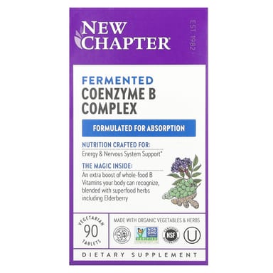Комплекс витаминов B New Chapter Fermented Coenzyme, 90 растительных таблеток