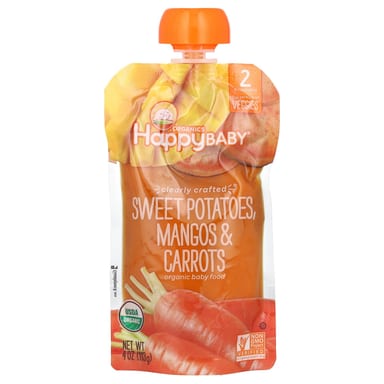 Детское питание Happy Family Organics Happy Baby® 6+ Months Sweet Potatoes, вкус Mangos & Carrots, 113 г