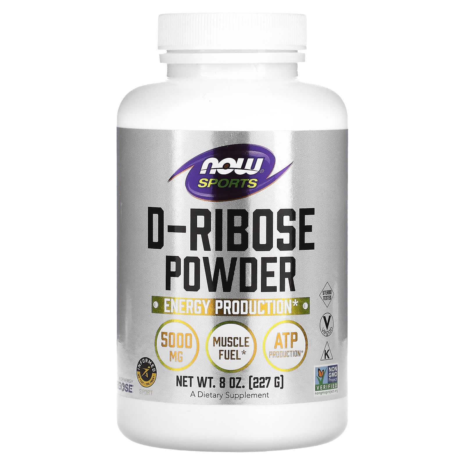 D-рибоза NOW Foods D-Ribose Powder, 227 г, порошок