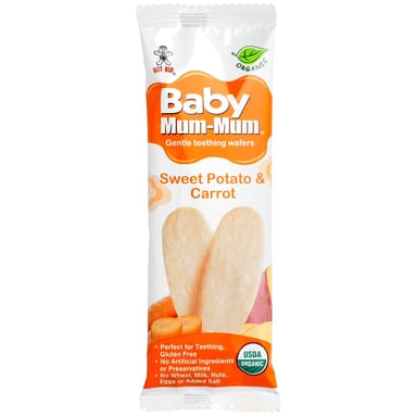 Детское вафли для прорезывания зубов Hot Kid Baby Mum-Mum® Gentle Sweet Potato & Carrot, 12 пакетов