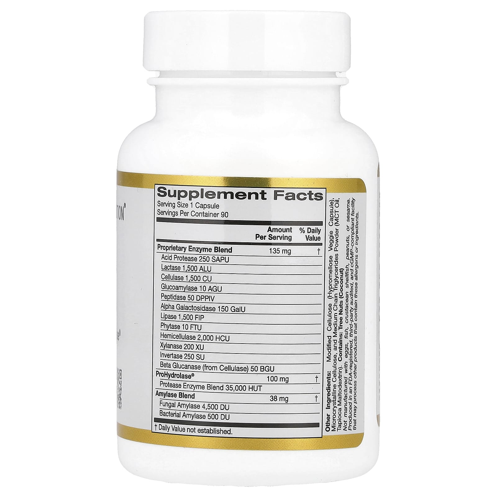 Пищеварительные ферменты California Gold Nutrition with Proprietary Enzyme Blend ProHydrolase® and Amylase Blend, 90 растительных капсул — фото 4